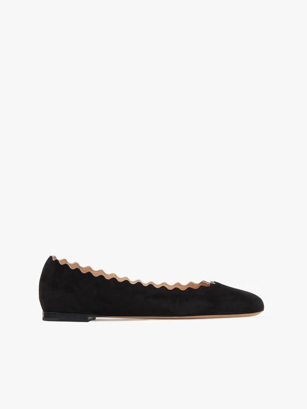 Chloé Bailarina Mujer Lauren Negras Suede Kidskin DCQZ71359